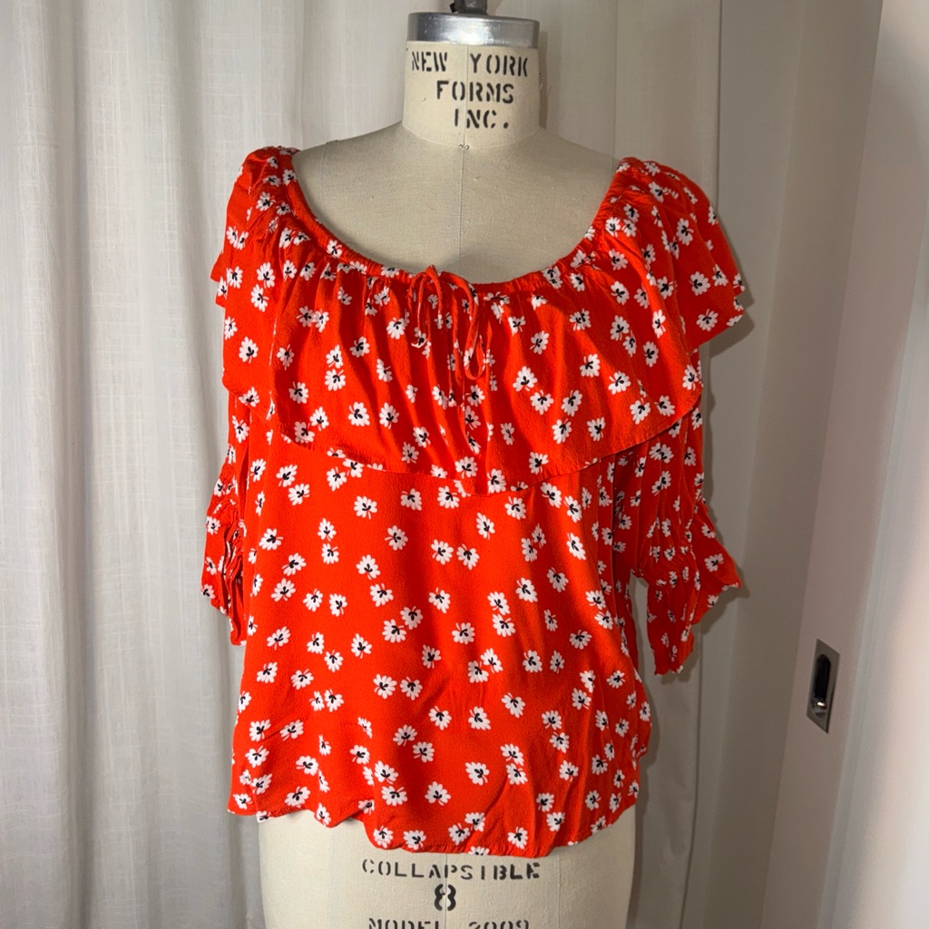 Ganni Crepe Wrap Top Blouse